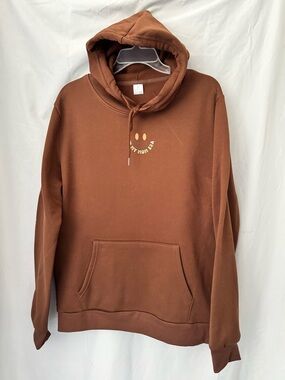 Brown Smiley Graphic Hoodie